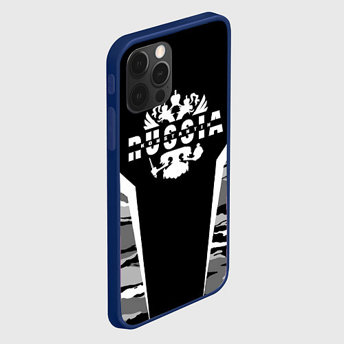 Чехол iPhone 12 Pro Константин - камуфляж / 3D-Тёмно-синий – фото 2