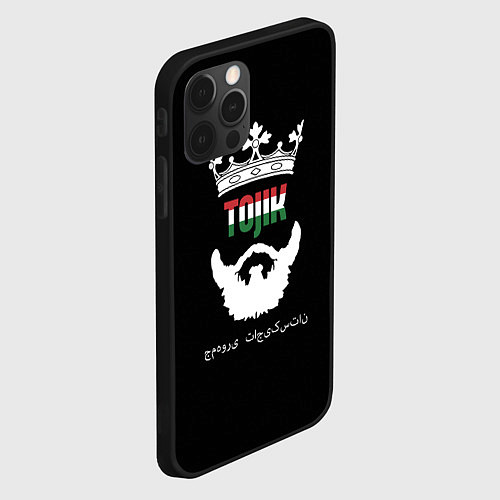 Чехол iPhone 12 Pro Таджикистан - король / 3D-Черный – фото 2