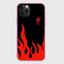 Чехол для iPhone 12 Pro Liverpool F C, цвет: 3D-малиновый