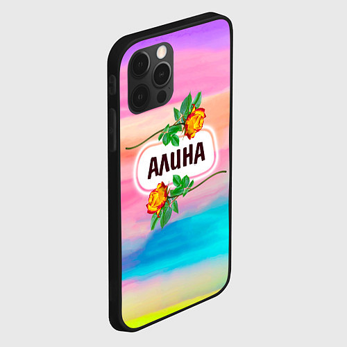 Чехол iPhone 12 Pro Алина / 3D-Черный – фото 2