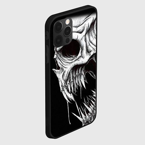 Чехол iPhone 12 Pro Череп Z / 3D-Черный – фото 2
