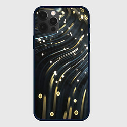 Чехол для iPhone 12 Pro Абстракция искры полосы боке, цвет: 3D-черный