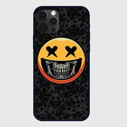 Чехол для iPhone 12 Pro Смайлик на черепе Emoji, цвет: 3D-черный