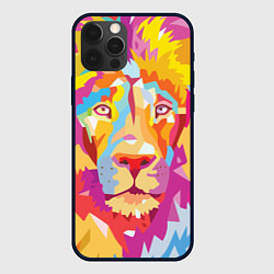 Чехол для iPhone 12 Pro Акварельный лев, цвет: 3D-черный