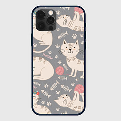Чехол для iPhone 12 Pro Милые кошечки, цвет: 3D-черный