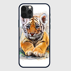 Чехол для iPhone 12 Pro Tiger Art, цвет: 3D-черный