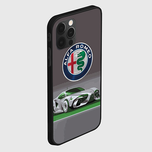 Чехол iPhone 12 Pro Alfa Romeo motorsport / 3D-Черный – фото 2