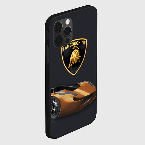 Чехол iPhone 12 Pro Lamborghini- motorsport / 3D-Черный – фото 2