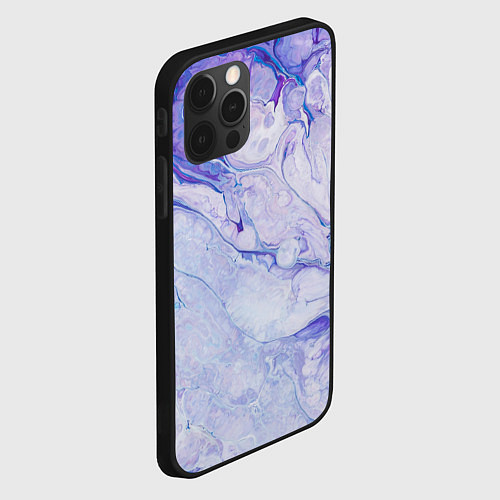 Чехол iPhone 12 Pro Разводы сиреневой краской / 3D-Черный – фото 2