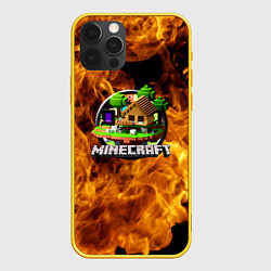 Чехол для iPhone 12 Pro Minecraft, цвет: 3D-желтый