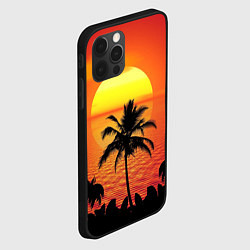 Чехол для iPhone 12 Pro Пальмы на фоне моря, цвет: 3D-черный — фото 2