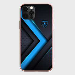 Чехол для iPhone 12 Pro Lamborghini, цвет: 3D-светло-розовый