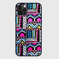 Чехол для iPhone 12 Pro Ацтеки, цвет: 3D-черный