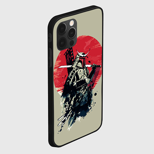 Чехол iPhone 12 Pro Samurai man / 3D-Черный – фото 2