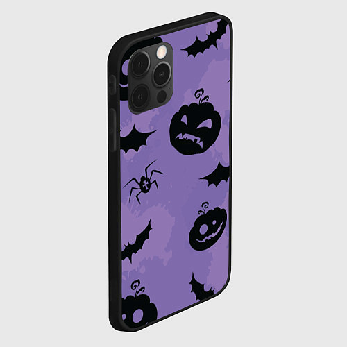 Чехол iPhone 12 Pro Фиолетовый хэллоуин / 3D-Черный – фото 2
