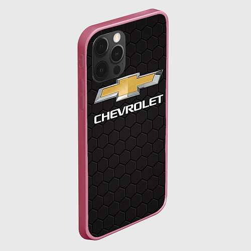 Чехол iPhone 12 Pro CHEVROLET / 3D-Малиновый – фото 2