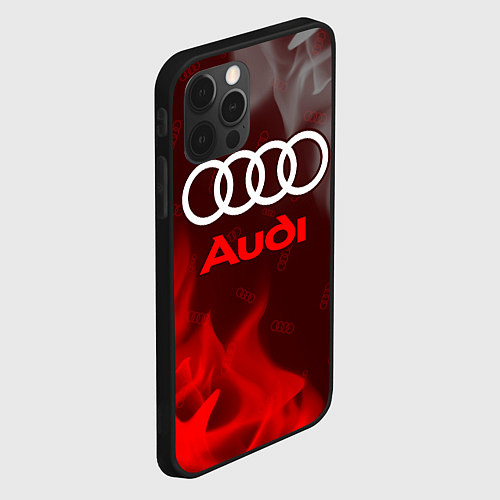 Чехол iPhone 12 Pro AUDI АУДИ / 3D-Черный – фото 2