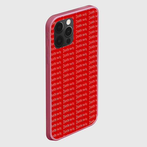Чехол iPhone 12 Pro Death note pattern red / 3D-Малиновый – фото 2