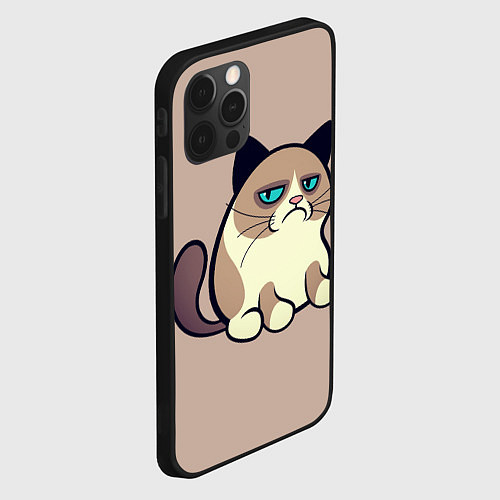 Чехол iPhone 12 Pro Великий Grumpy Cat / 3D-Черный – фото 2
