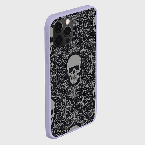 Чехол iPhone 12 Pro Skulls / 3D-Светло-сиреневый – фото 2