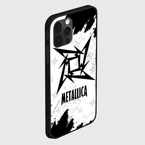 Чехол iPhone 12 Pro METALLICA МЕТАЛЛИКА / 3D-Черный – фото 2