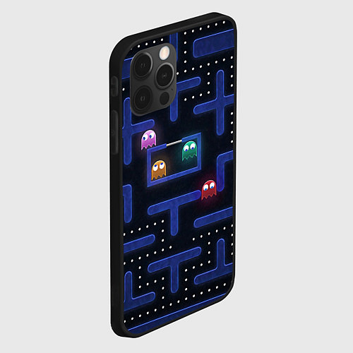 Чехол iPhone 12 Pro Pacman / 3D-Черный – фото 2