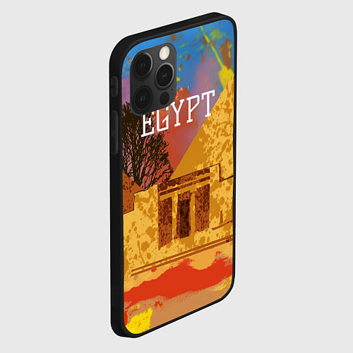 Чехол iPhone 12 Pro Египет Пирамида Хеопса / 3D-Черный – фото 2
