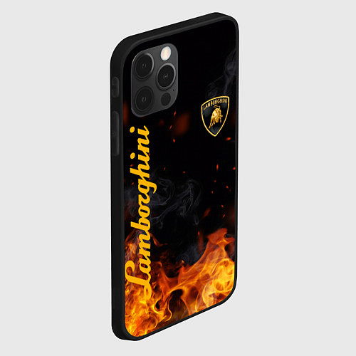 Чехол iPhone 12 Pro LAMBORGHINI / 3D-Черный – фото 2