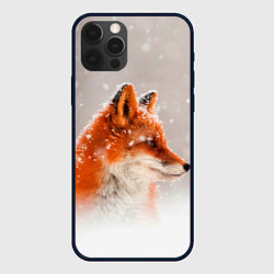 Чехол для iPhone 12 Pro Лиса и снег, цвет: 3D-черный
