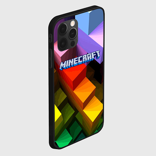 Чехол iPhone 12 Pro Minecraft - pattern / 3D-Черный – фото 2