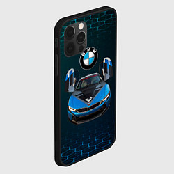 Чехол для iPhone 12 Pro BMW i8 Turbo тюнинговая, цвет: 3D-черный — фото 2