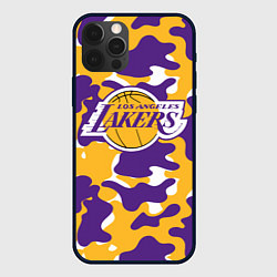 Чехол для iPhone 12 Pro LA LAKERS ЛЕЙКЕРС, цвет: 3D-черный