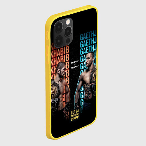 Чехол iPhone 12 Pro KHABIB VS GAETHJE / 3D-Желтый – фото 2