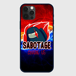 Чехол для iPhone 12 Pro Among us sabotage, цвет: 3D-черный