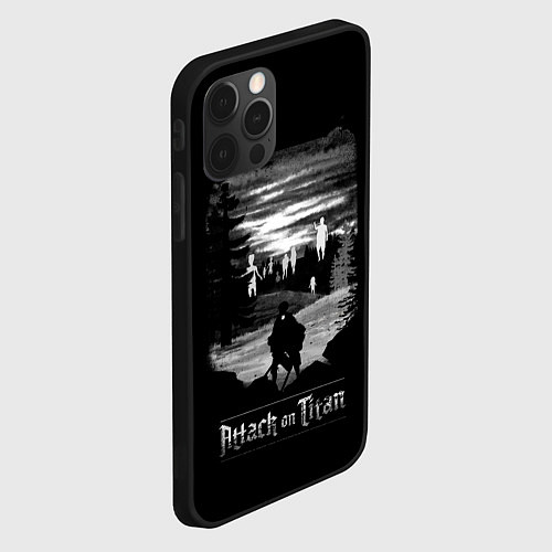 Чехол iPhone 12 Pro Атака на титанов / 3D-Черный – фото 2