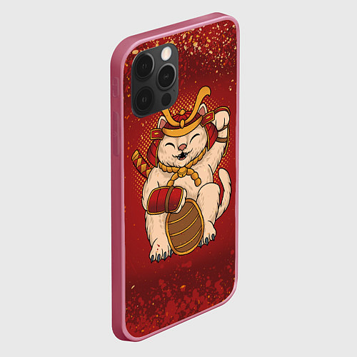 Чехол iPhone 12 Pro Japan Cat Z / 3D-Малиновый – фото 2