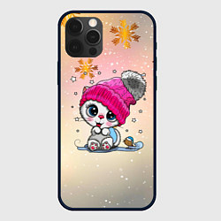 Чехол для iPhone 12 Pro Новогодний кот, цвет: 3D-черный