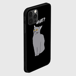 Чехол для iPhone 12 Pro What cat, цвет: 3D-черный — фото 2