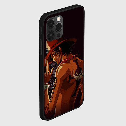 Чехол iPhone 12 Pro One Piece Портгас Д Эйс / 3D-Черный – фото 2