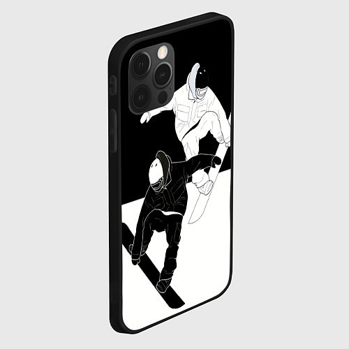 Чехол iPhone 12 Pro Сноубордисты / 3D-Черный – фото 2