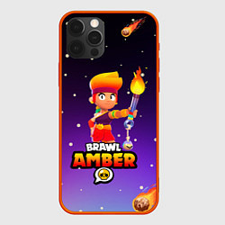 Чехол для iPhone 12 Pro BRAWL STARS AMBER, цвет: 3D-красный