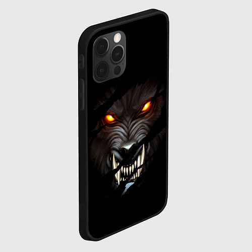 Чехол iPhone 12 Pro ВОЛЧИЙ ОСКАЛ / 3D-Черный – фото 2
