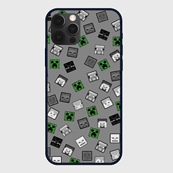 Чехол для iPhone 12 Pro Minecraft, цвет: 3D-черный