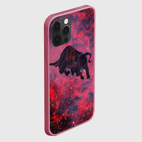 Чехол iPhone 12 Pro Бык / 3D-Малиновый – фото 2