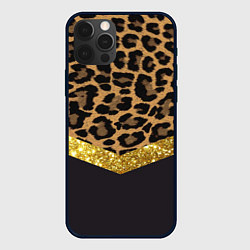 Чехол для iPhone 12 Pro Леопардовый принт, цвет: 3D-черный