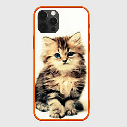 Чехол для iPhone 12 Pro Котёнок, цвет: 3D-красный