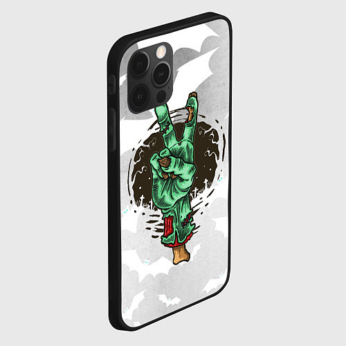 Чехол iPhone 12 Pro Zombie peace hand / 3D-Черный – фото 2