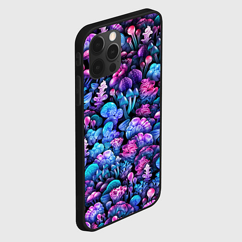 Чехол iPhone 12 Pro Волшебные грибы / 3D-Черный – фото 2