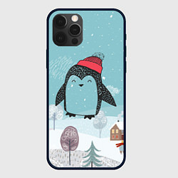 Чехол для iPhone 12 Pro Милый пингвин, цвет: 3D-черный