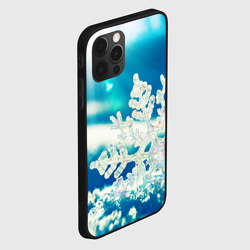 Чехол iPhone 12 Pro Снег / 3D-Черный – фото 2